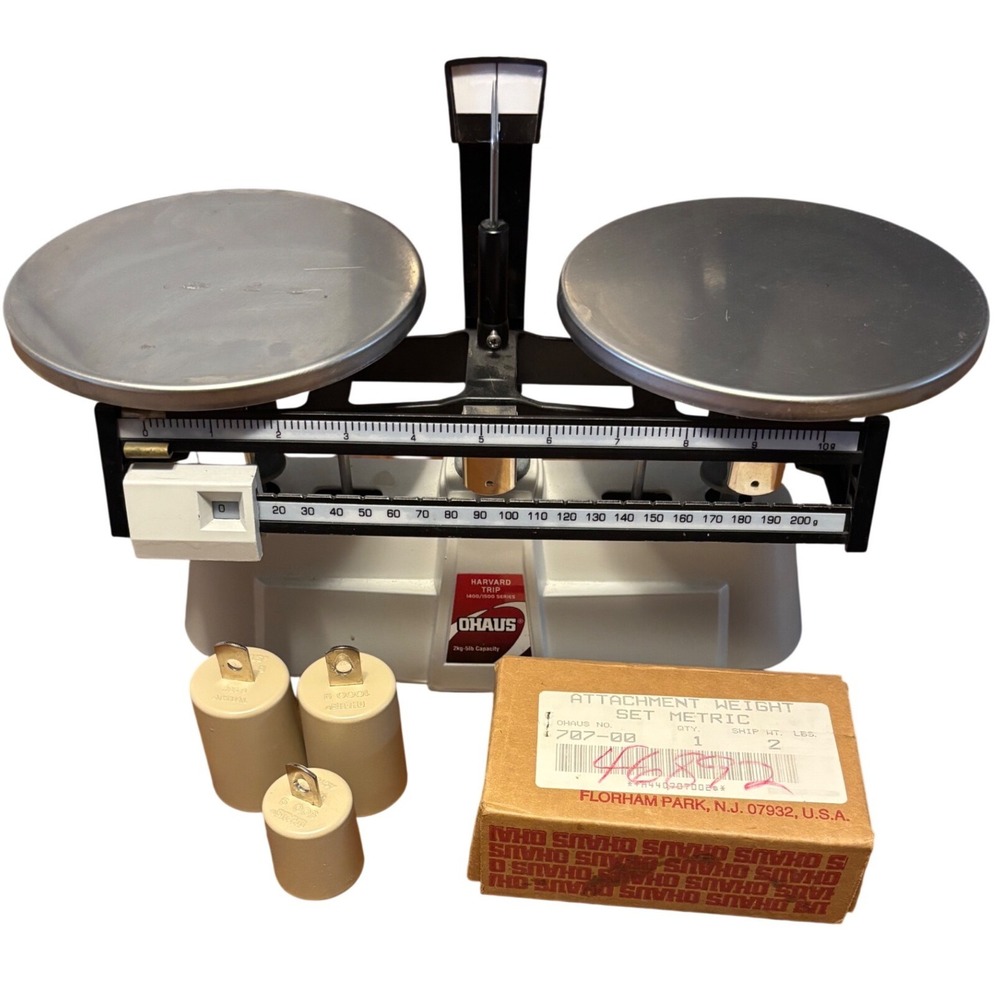 Ohaus Harvard Trip 1400 1500 Series Balance Scale 2kg 5lb with 707-00 Weight Set